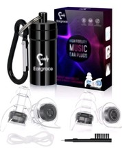 High Fidelity Concert Ear Plugs Eargrace 2 Pairs Hearing Protection Noise Black