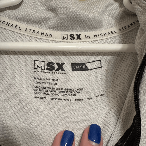 Michael Strahan MSX Boys Gray Black Quarter Zip Up Lightweight Jacket Large 14/1 - Picture 2 of 7