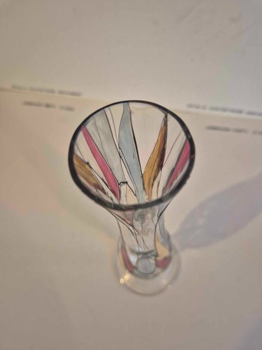 Art Glass vase by Lucka glass, with Swirl design German Decorative - Picture 6 of 10