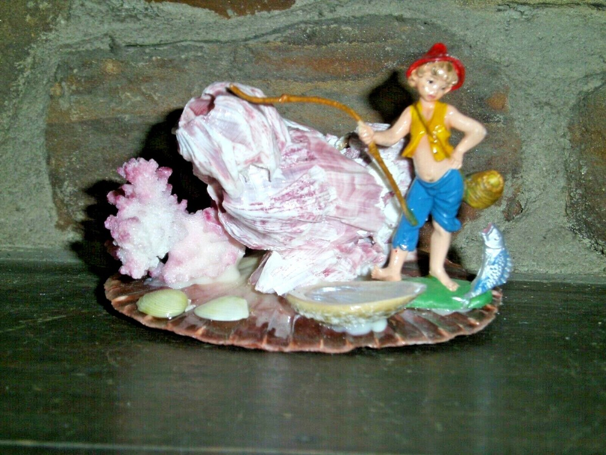 Vtg Shell Art Souvenir Quay Pottery Lymington New Forest National