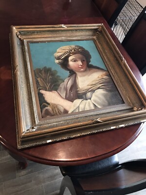 antique oil painting portrait , Ceres Roman Goddes Of Agriculture , 18th Century