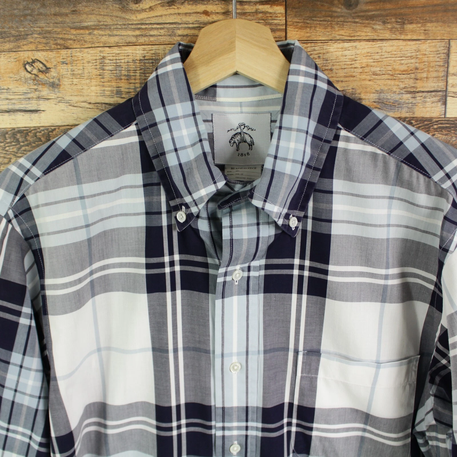 Camicia uomo nera in pile Brooks Brothers con bottoni taglia BB1 Thom Browne