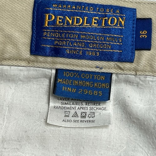 Pendleton Mens Khaki Pleated Front Cuffed Hem Straight Leg Pants Size 36x30 - Picture 4 of 8