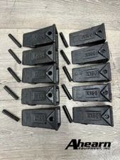 10 Pack X156 Bucket Teeth Includes ROLL PINS for Excavator Digging Buckets