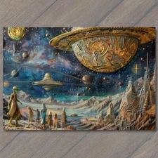 Art Print Alien God Civilization Religious Deity Ceremony Sacred Ritual Spaceshi