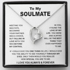 To My Soulmate Necklace, Soulmate Gift, Gift For Girlfriend, Christmas Gift