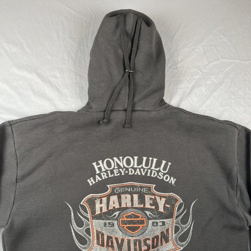 Harley Davidson Men's Hoodie Sweater Size L 2016 Honolulu Hawaii Black - Picture 15 of 22