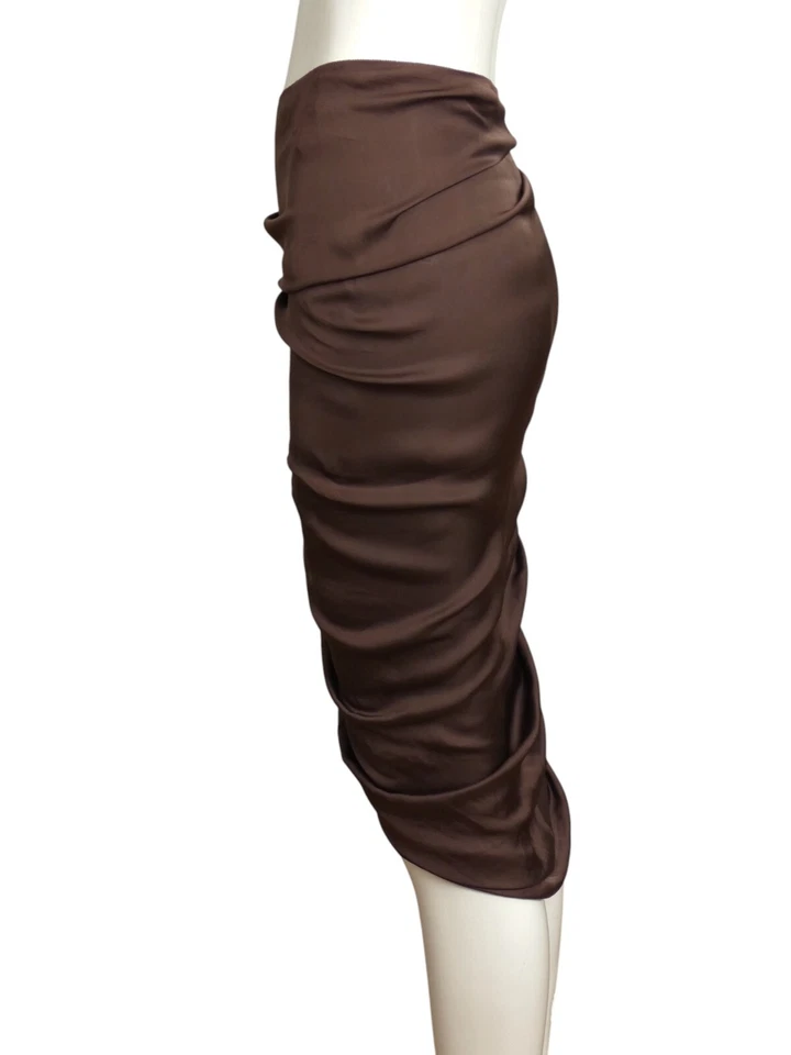 Falda acanalada marrón LANVIN- 2010, talla 4 Foto 4 de 4