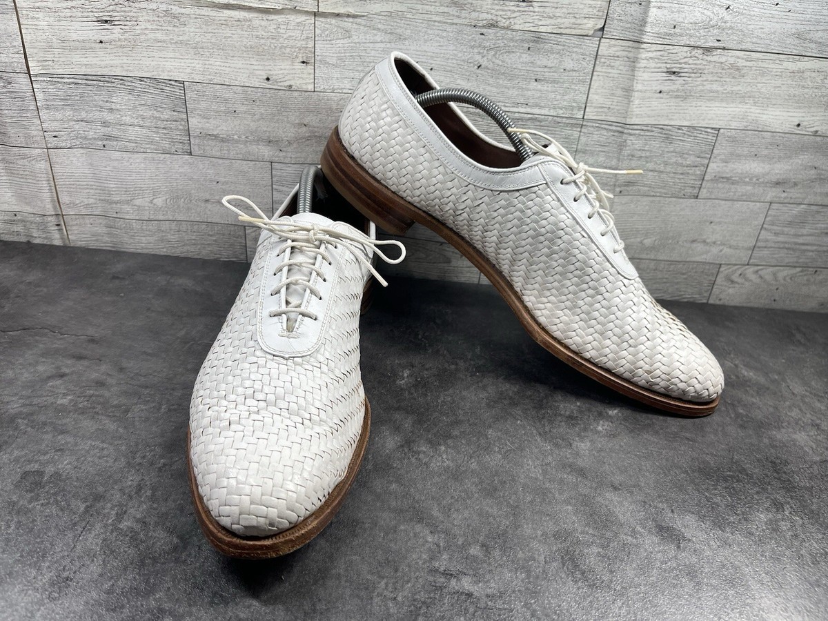 Allen Edmonds Oxford Men Narrow Dress Shoes White Woven