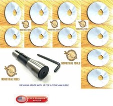 R8 Shank Slitting Saw Holder Arbor With 10pc Slitting Saw Round cutter