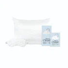 Silver Cloud Silver Ion Infused Satin White Fluffy Eye Mask & White Pillowcase