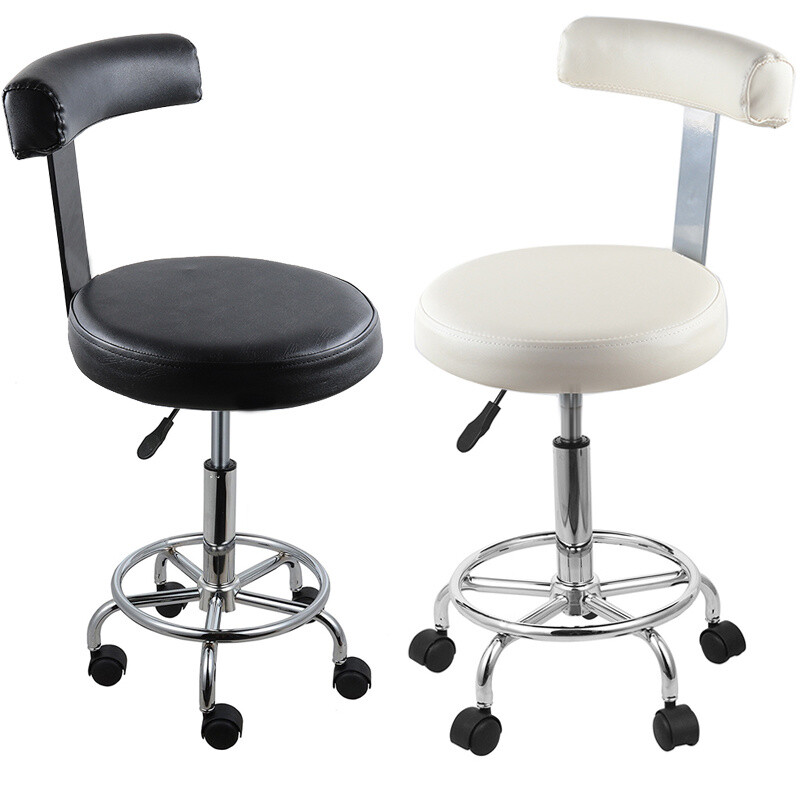 Stool On Wheels Adjustable Kitchen Breakfast Chair Swivel Bar