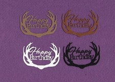 HAPPY BIRTHDAY ANTLERS die cuts scrapbook cards