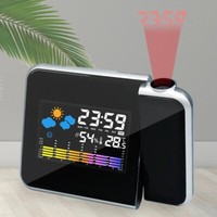 Alarm Clock Digital LED Projector Temperature Time Projection LCD Display