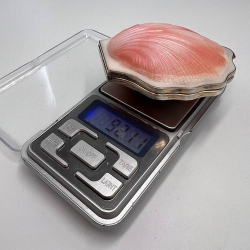 1972 Vintage Women's Gilt USSR Silver 875 Compact Powder Box Shell Mirror Signed - Picture 5 of 8