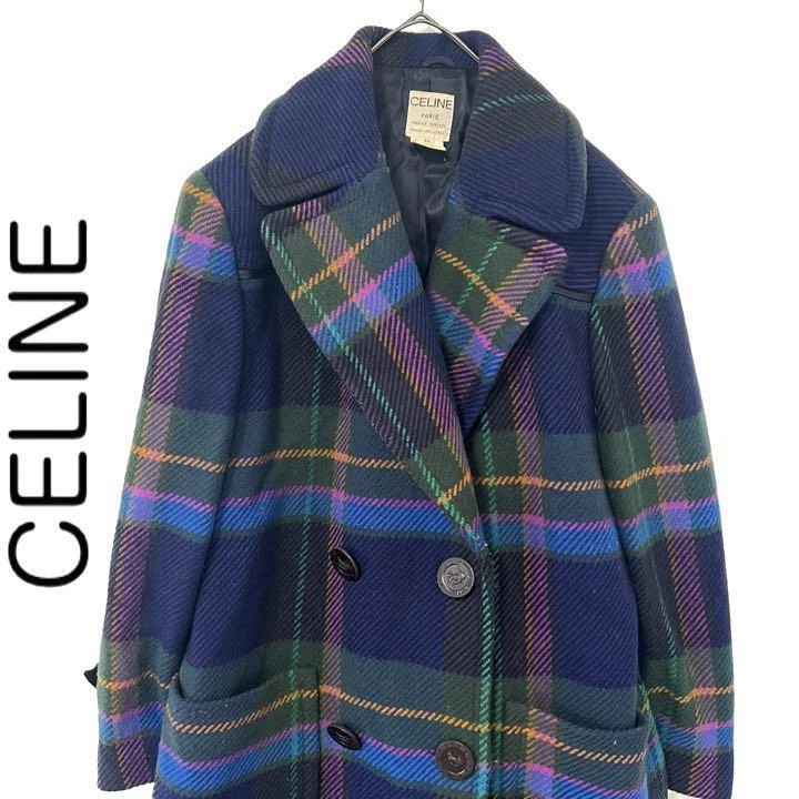 Celine top plaid coat