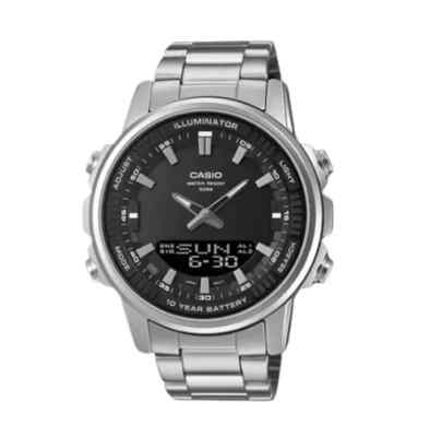 Casio Herren Analog Armbanduhr AMW-880D-1A - Klassischer Stil mit Digitalfunk...