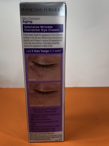 NIB PHYSICIAN FORMULA INTENSIVE WRINKLE CORRECTION EYE CREAM FORMULA Rx 122 - Picture 4 of 7