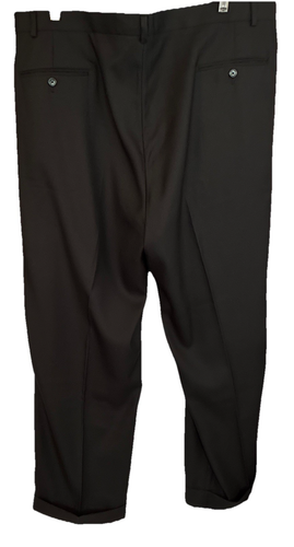 Lupo Uomo Mens Size 44 30 Black Polyester Blend Pleated w/Cuffs Dress Pants - Picture 4 of 7
