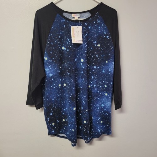 Tunique LuLaRoe Randy Taille M – Bleu Motifs Multicolores Manches 3/4 – Neuf Avec Étiquette