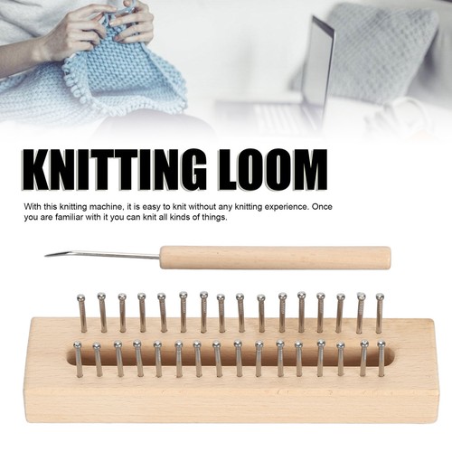 Wooden Knitting Loom With Loom Hook Wooden Knitting Loom Tools For Scarf Hat. - Picture 1 of 12