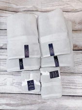 Brooks Brothers 10 Pcs TOWEL SET Bath Sheet, Bath,Hand, Washcloths Light Gray