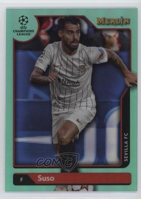 2021-22 Merlin Collection Chrome UEFA Club Competitions Aqua Refractor Suso hj5
