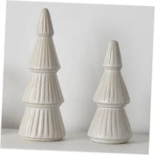 Christmas Decorations, Ceramic Christmas Tree, Small Farmhouse Christmas White