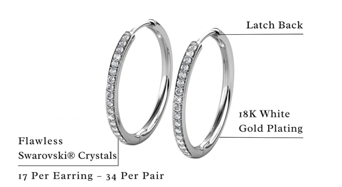 10k White Gold 25mm Hoop Earring Cate & Chloe Bianca Earrings - Picture 4 of 4