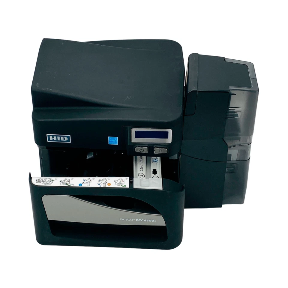 TESTED HID Fargo DTC4500e Single Sided Color ID Card Badge Printer LAN USB - Image 4 of 4