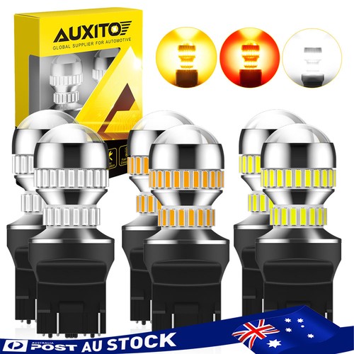 2x AUXITO Car T20 W21W 7443 7440 LED Tail Brake Backup Reverse Light Bulbs White - Picture 16 of 34