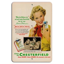 Retro Chesterfield Ad: Vintage Cigarette Sign with Classic Charm