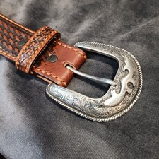 Tony Lama Brown Studded Leather Western Belt C40885 Size 38