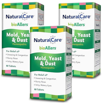 Natural Care BioAllers Mold, Yeast & Dust Homeopathic 60 Tablets Each (Pack of 3