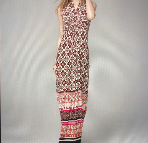 Neu mit Etikett WHBM White House Black Market Maxikleid Twist Front Batikdruck Gr. XL 226 - Bild 1 von 11