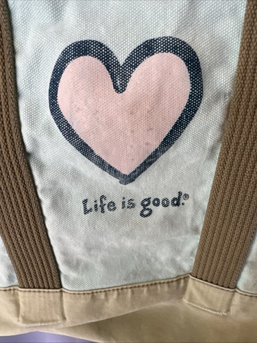 Life Is Good Canvas Tasche - mittelgrün mit Herzlogo - Bild 2 von 4