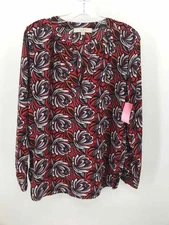 Pre-Owned Loft Red Size Small Long Sleeve Blouse