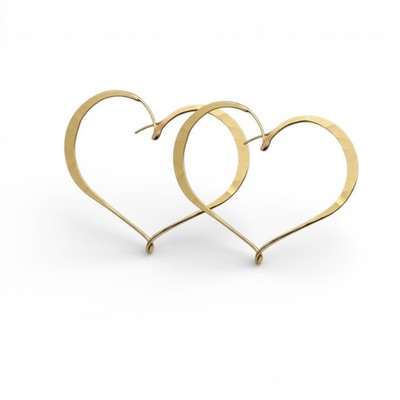 Große offene Herz Creolen 14 Karat Gelbgold 4,8 Gramm 3,8 cm