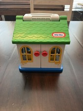 Vintage Little Tikes Toddle Tots FAMILY HOUSE Playset 2 Figures Chairs fold n go
