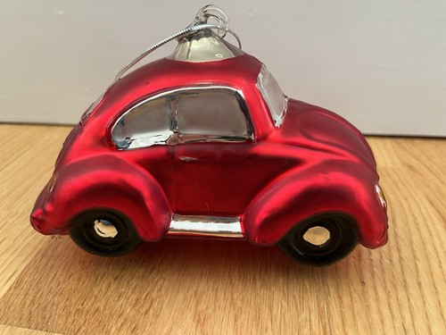 Department 56 Beetle Bug Mercury Glass Ornament Vintage - Picture 1 of 7