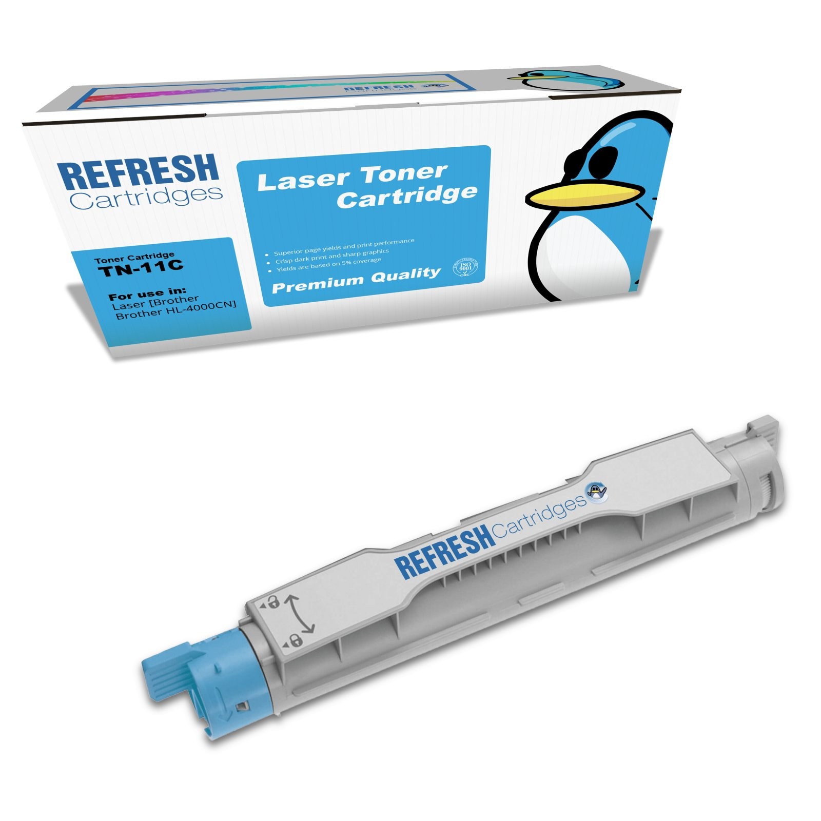 Refresh Cartridges Cyan TN11C Toner Compatible With Brother Printers