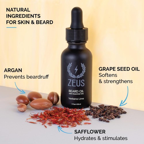 ZEUS Natural Beard Oil, Premium Conditioning Beard Oil to Soften Beard & Mustach - Picture 2 of 6