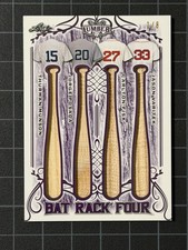 2021 Leaf Lumber Game Used Bat Rack Four Munson, Posada, Fisk, Varitek ALPHA 1/8