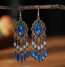 3.5 Beaded Bohemian Ethnic Retro Dangle Earring Set New Free Ship B381