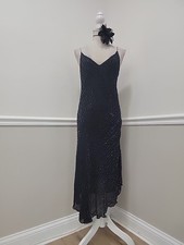 NWT Ann Taylor Size 14 Silk Spaghetti Strap Midi Dress /Assimetrical Hem NWT