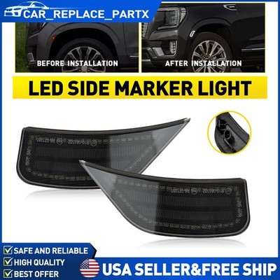 Side Marker Light White LED For 21-23 Cadillac Escalade Chevy Suburban GMC Yukon