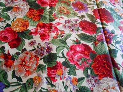 Cranston VIP Screen Print Heavy Cotton Fabric  45'' x  3.75 yard -Large Flowers