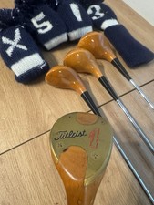 1979 Titleist Tour Persimmon Blonde 1,3,4,5 True Temper R Flex W/Head covers