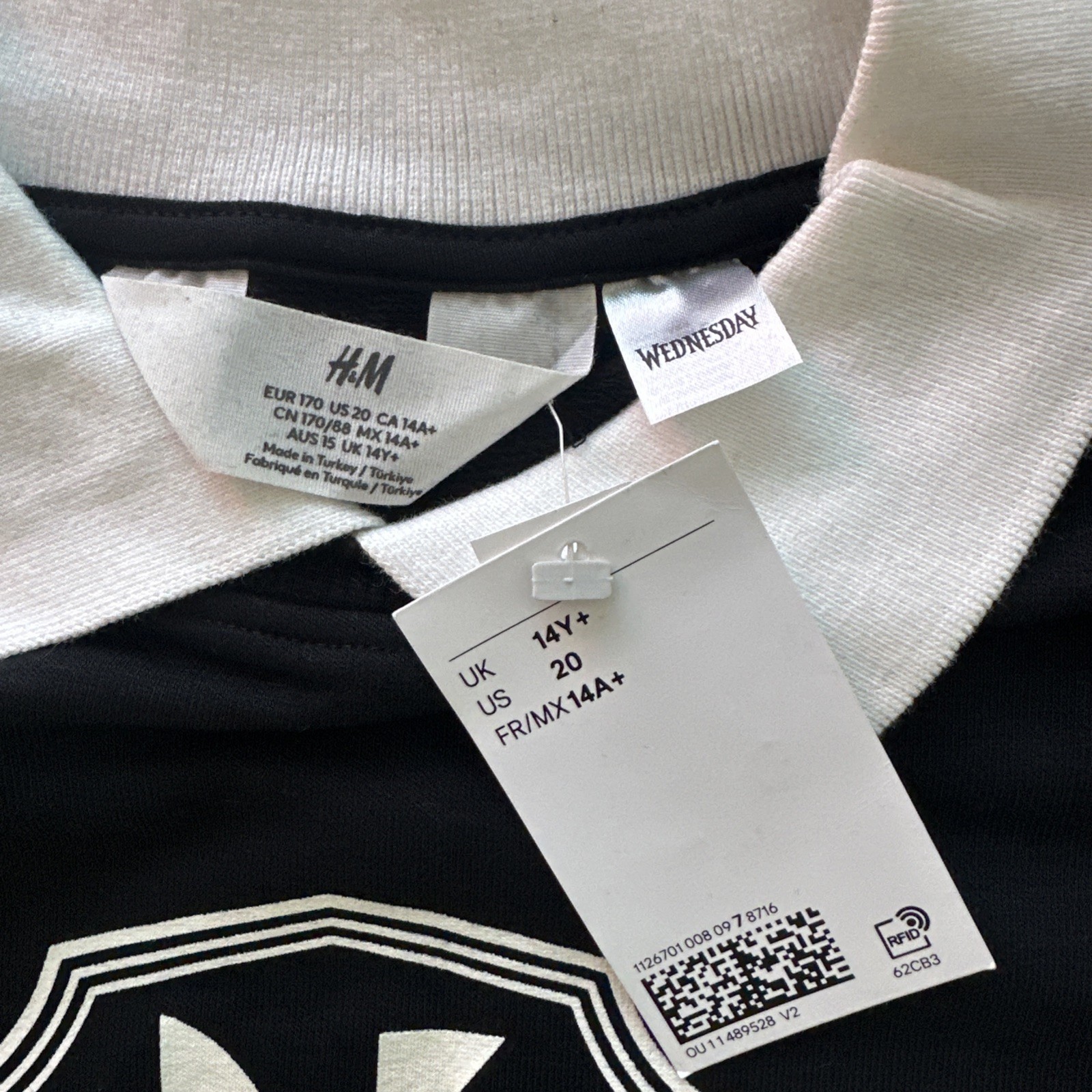 H&M Wednesday Top Size 20 Girls Black Sweatshirt thumbnail 6