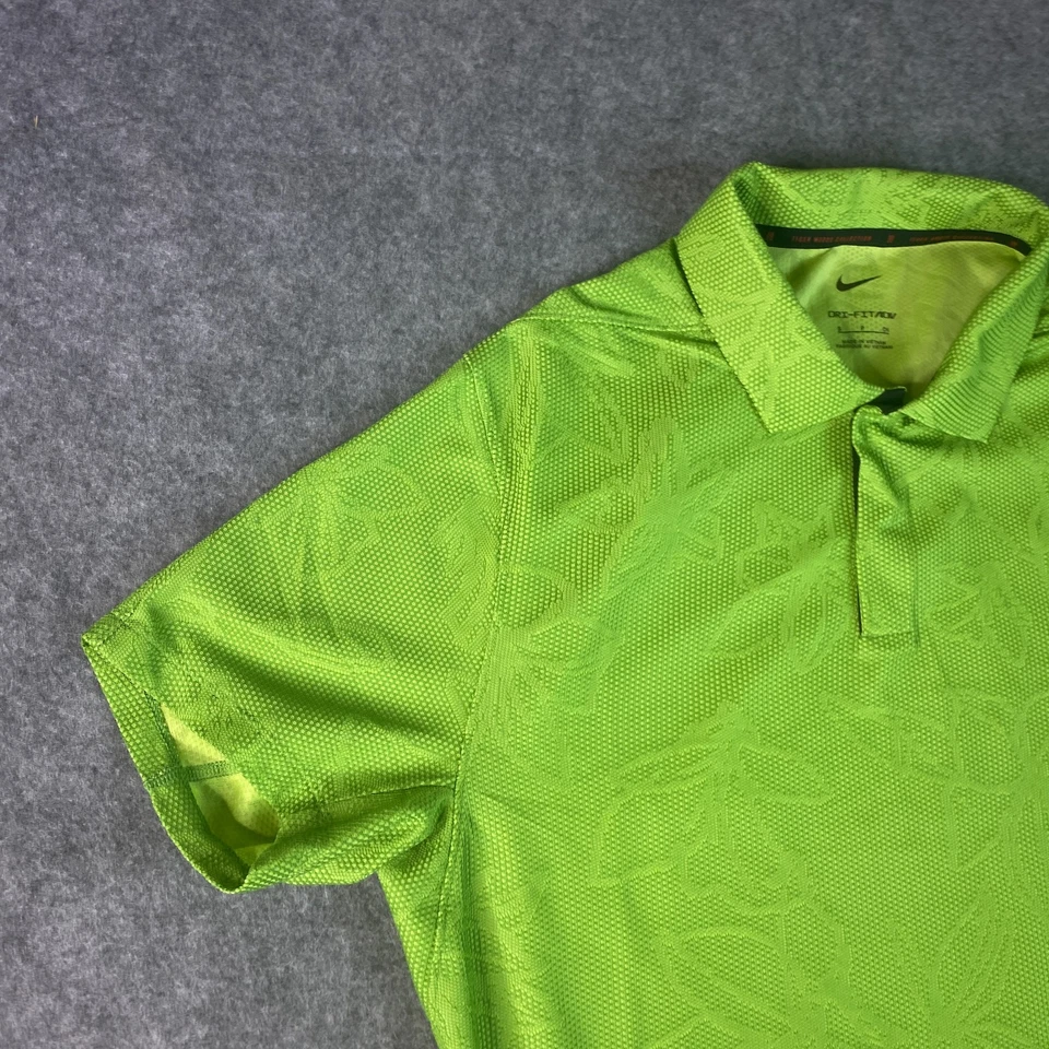 Camisa polo de golf Nike Tiger Woods para hombre pequeña Dri Fit ADV colección con patrón de hojas Foto 4 de 4